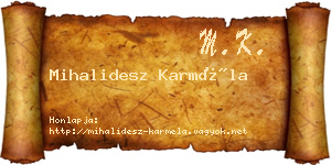 Mihalidesz Karméla névjegykártya